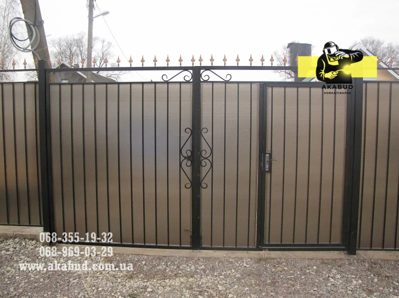 Фото 7. Купити ворота відкатні від виробника. Розсувні ворота з профнастила. Навіси, хвіртки